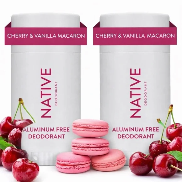 Native Cherry Vanilla Macaron Deodorant - 2for1 sale aluminum free - Picture 1 of 4